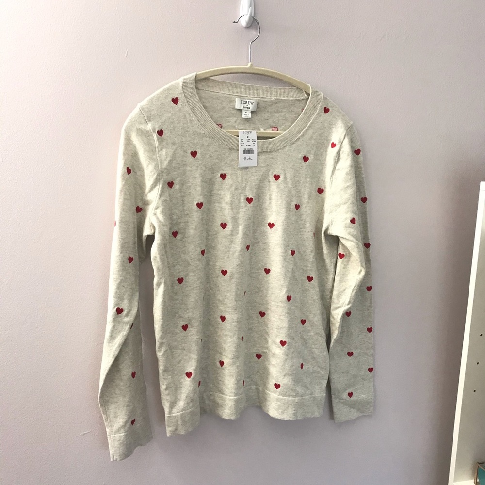 Embroidered heart Teddie sweater